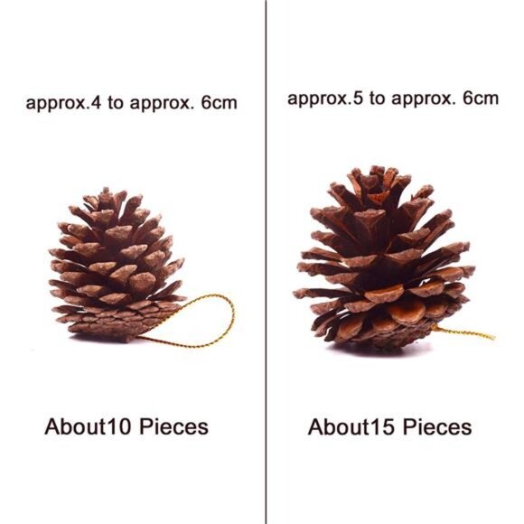 25 Pcs 1.6-2.4 Inches Christmas Pine Cones Decoration with String,Natural Rustic - Picture 2 of 7